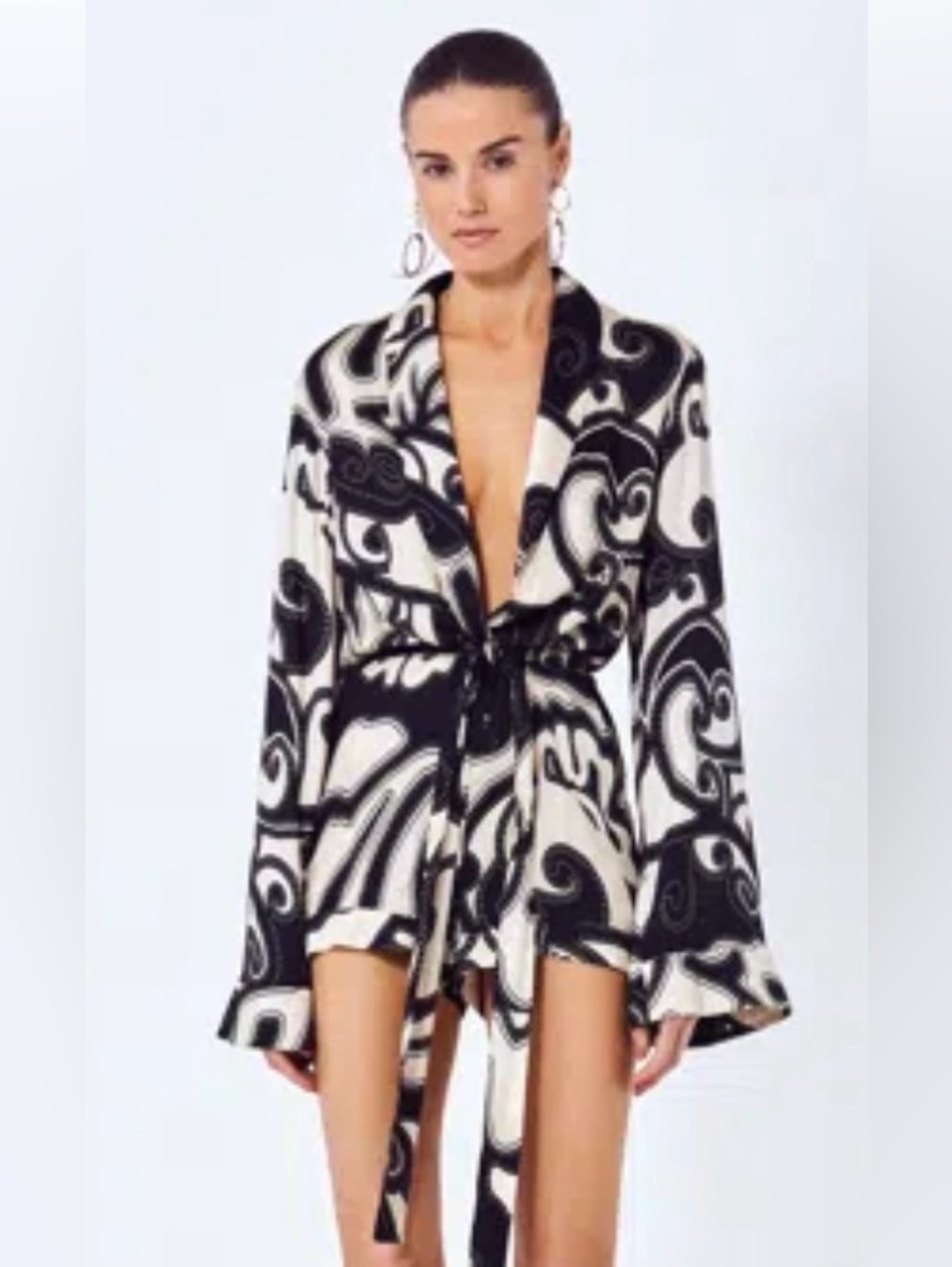 Alexis Kaiden Belted Printed Romper